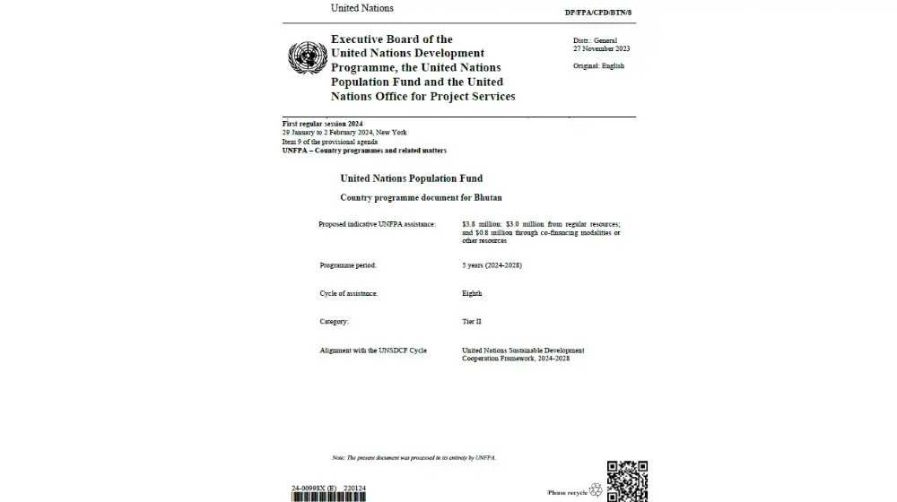 UNFPA Country Programme Document for Bhutan| CPD8