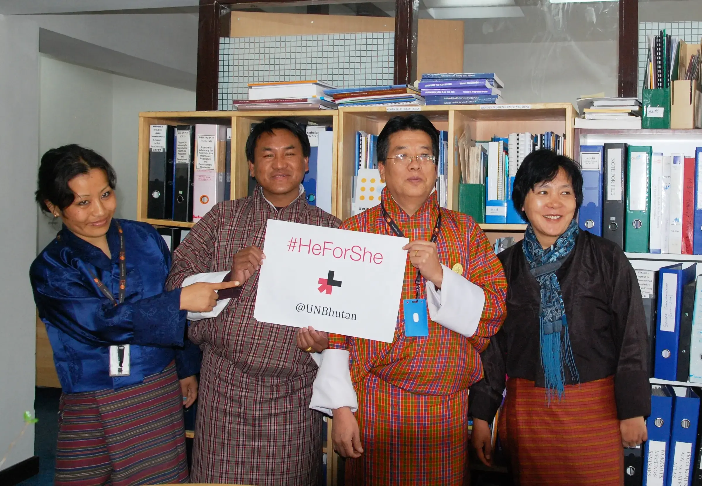 UNFPA in Bhutan joins #HeforShe because “Voilence against women & girls is a Human Rights Violation and cannot be tolerated”