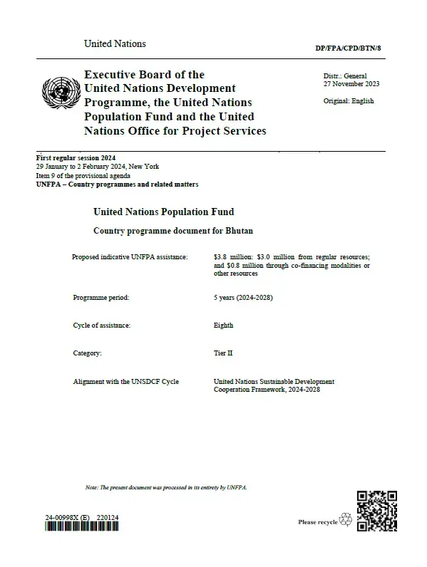 UNFPA Country Programme Document for Bhutan| CPD8