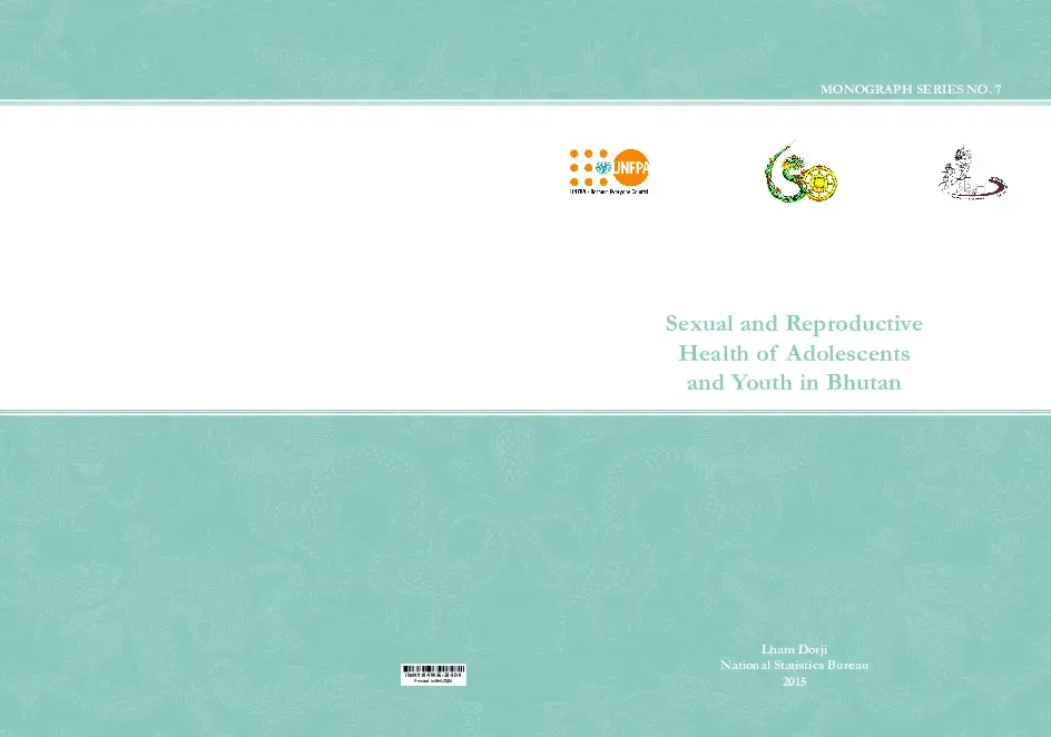 Sexual and Reproductive Health of Adolescents and Youth in Bhutan